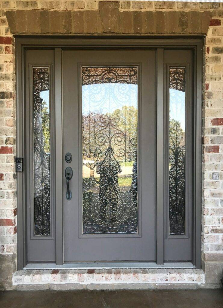 Beautiful modern Home or house wrought iron Luxury high end front entry door with sidelights