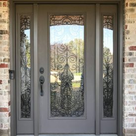 Beautiful modern Home or house wrought iron Luxury high end front entry door with sidelights